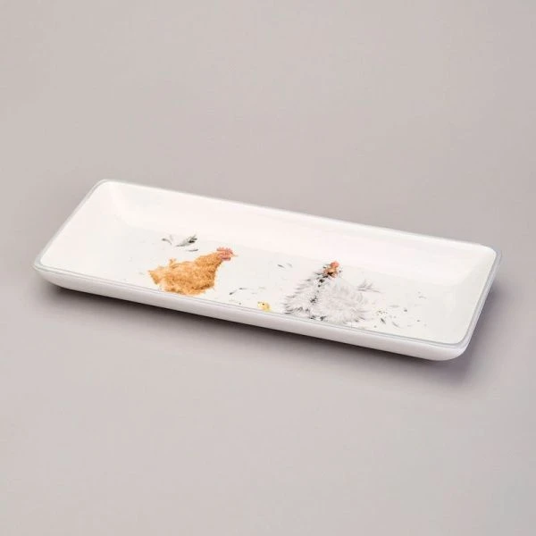 Блюдо 28*12*3см керамика FUNNY HENS (32)