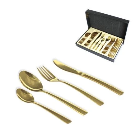 Набор столовых приборов 24пр нерж.сталь золото