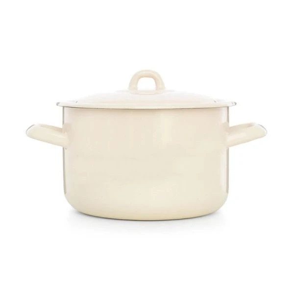 Кастрюля 2,9л эмаль Жемчужная цилиндрическая (4)