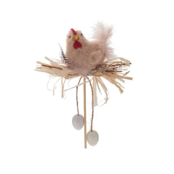 Стикер пасхальный Курица текстиль 10*6*31см, 3 вида