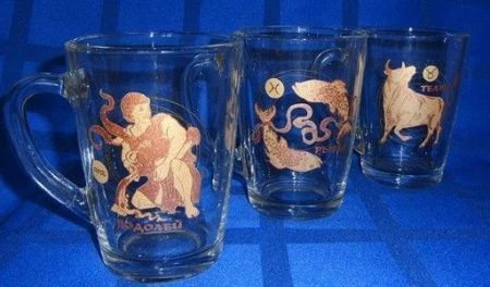 Кружка 300мл стекло Капучино ЗНАКИ ЗОДИАКА (20)