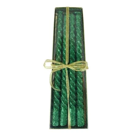 Набор свечей парафин 4шт. 25см витые зеленые BG-5 (120)