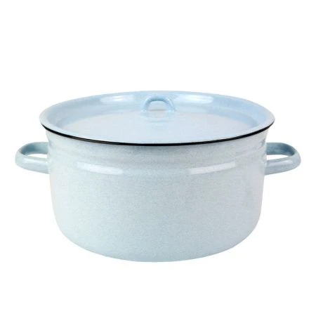 Кастрюля 5,5л эмаль без рисунка титановый рябчик цилиндрическая С-1617РБ (4)