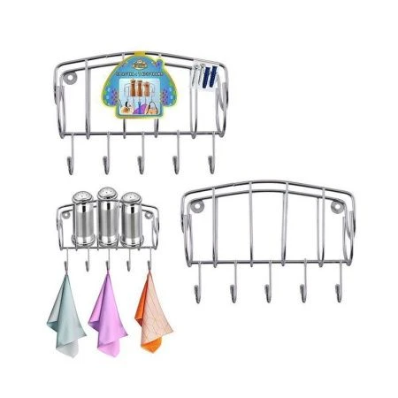 Полка настенная 5 крючков хром AN52-21 (6/72)