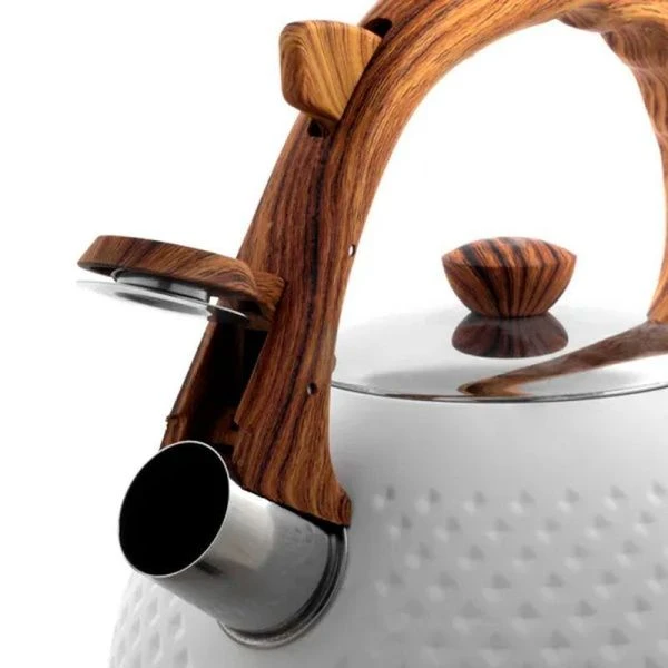 Чайник со свистком 2,7л нерж.сталь ручка soft touch белый индукция, арт.100305WH (12)