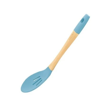 Шумовка 35см бамбук/силикон голубая M04-026-B (6)