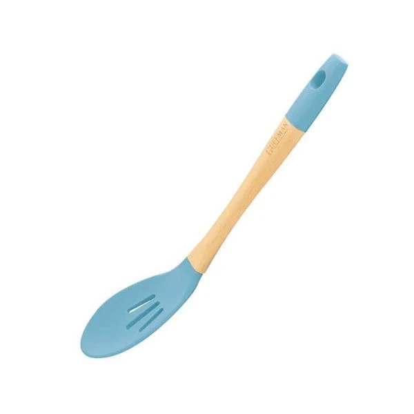 Шумовка 35см бамбук/силикон голубая M04-026-B (6)