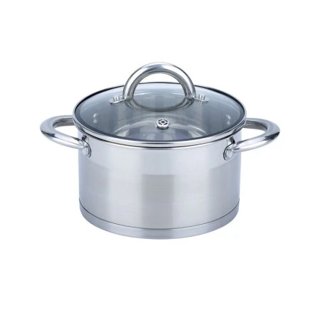 Кастрюля 2,6л нерж.сталь стекл.крышка 18см индукция Diana BK-1621 (12)