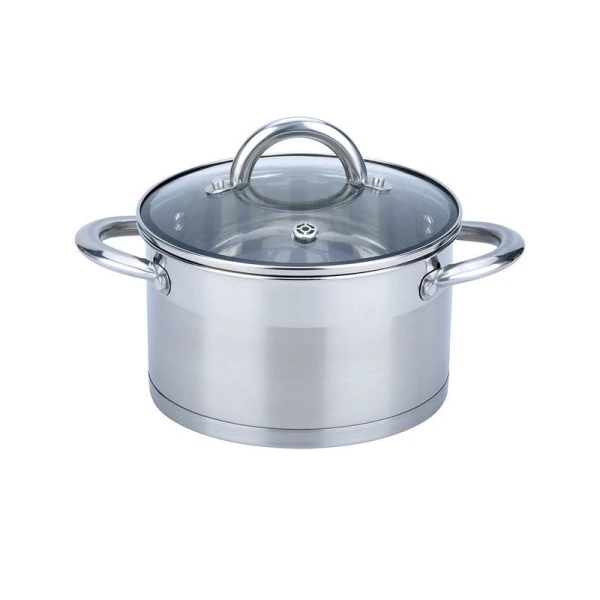 Кастрюля 2,6л нерж.сталь стекл.крышка 18см индукция Diana BK-1621 (12)