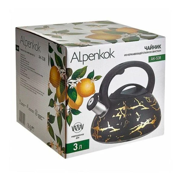 Чайник со свистком 3л нерж.сталь ALPENKOK AK-538 индукционное дно (12)