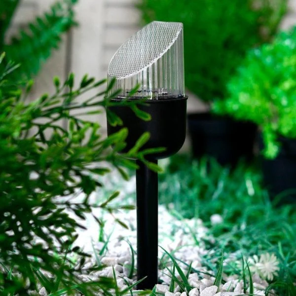 Светильник садовый на солнечной батарее пластик 36*7см Цилиндр скошенный 1LED тёплый белый свет (24)