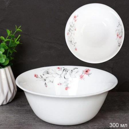 Салатник стеклокерамика 300мл Глэйд Серый кустик 37/YGP9575 (7318) (2)