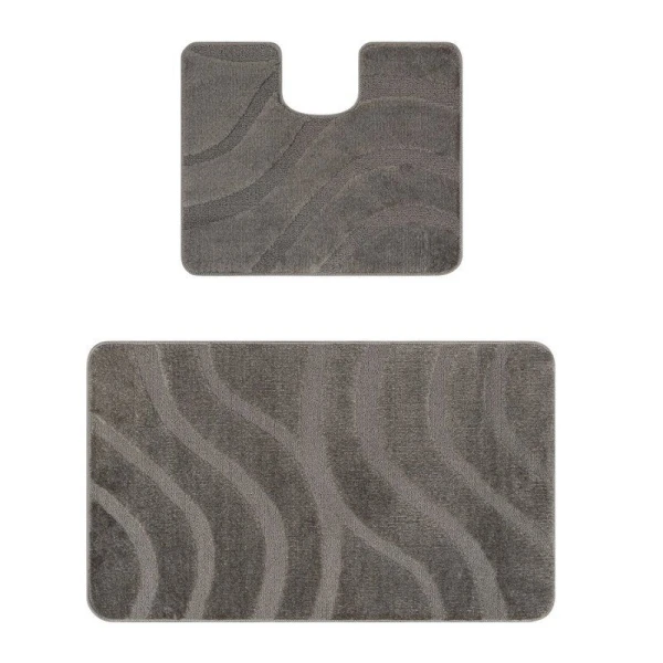 Набор ковриков в ванную 2пр 50*80/40*50см полипропилен MAXIMUS SYMPHONY  OPAL GREY 2503