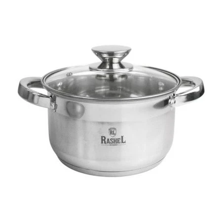 Набор кастрюль 3пр (2,6/3,6/4,7л) нерж.сталь БЕРТА со стекл.крышками (4)