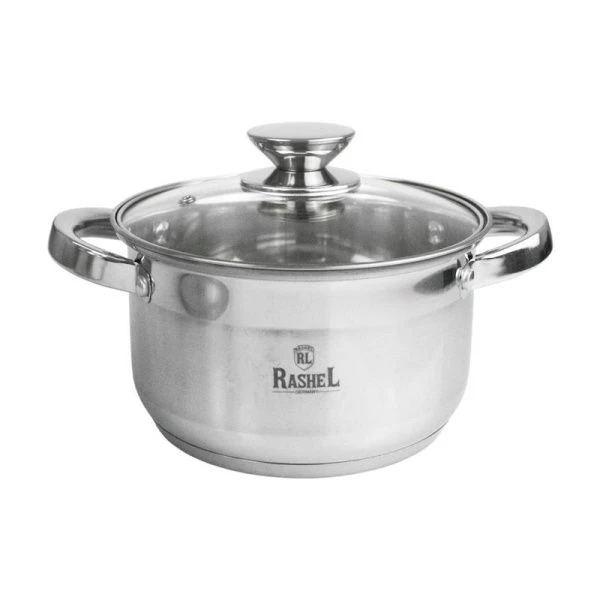 Набор кастрюль 3пр (2,6/3,6/4,7л) нерж.сталь БЕРТА со стекл.крышками (4)