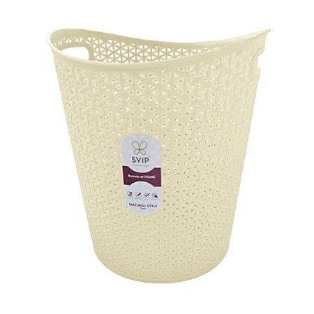 Корзина для бумаг 13л 28,5*27,5*32см пластик Soul айвори (8)