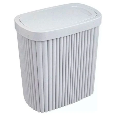 Контейнер для мусора 5,9л 225*140*253мм пластик VELVET светло-серый флэк с подвижной крышкой (6)