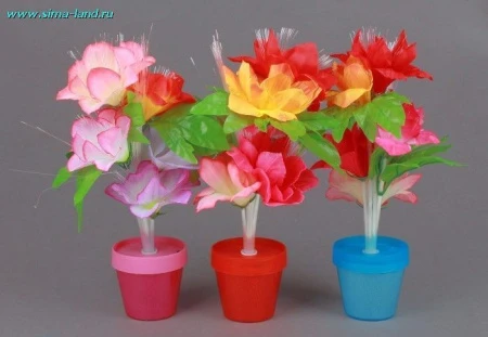 Лампа настольная букет лилий в светящемся горшке 34 см +ЗАПЧАСТЬ 423363