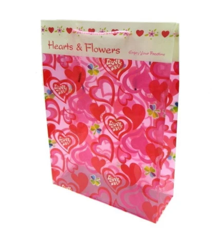 Пакет пластик 35*26*9см Сердца с клевером JC-1928/А-6 (720)