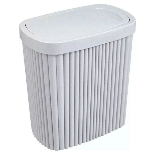 Контейнер для мусора 5,9л 225*140*253мм пластик VELVET светло-серый флэк с подвижной крышкой (6)