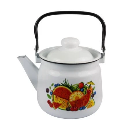Чайник 2,5л эмаль АРБУЗ белый с рис. 01-2711/4 (4)