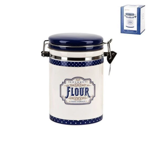 Банка для сыпучих продуктов 800мл 15*10*16см керамика Gourmet подар.уп. (24)