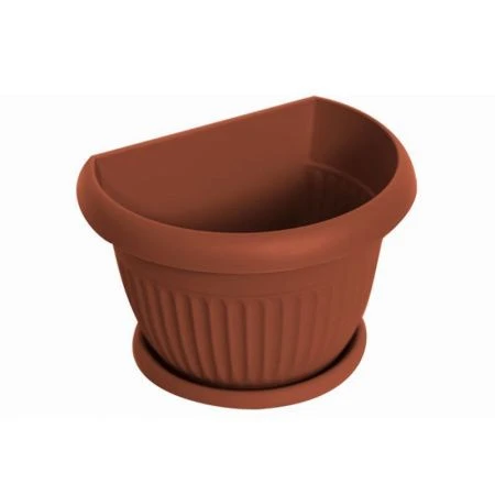 Кашпо настенное 2л d180мм пластик ЛИВИЯ терракот (28)