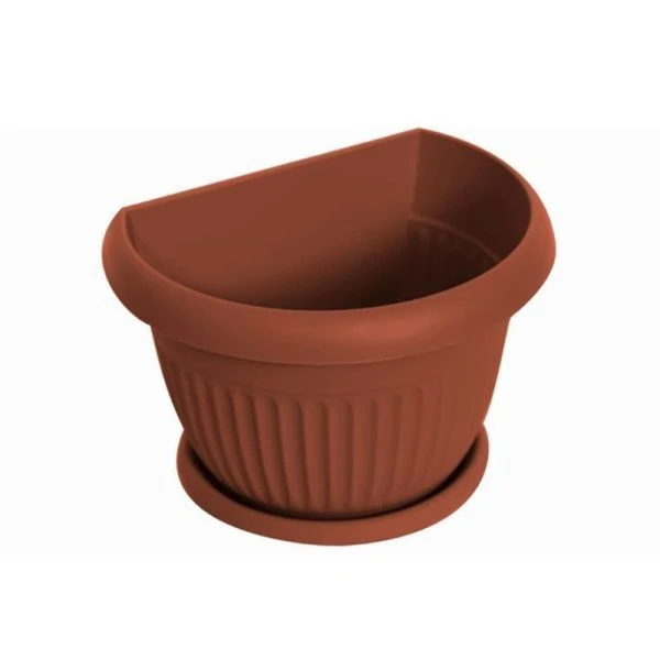 Кашпо настенное 2л d180мм пластик ЛИВИЯ терракот (28)