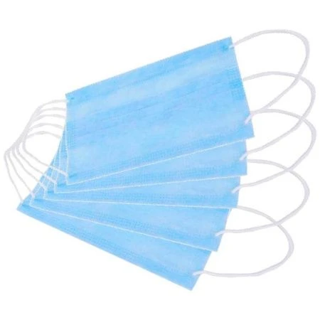 Маска для лица одноразовая нетканый термосклееный материал 3-х слойная, набор 5шт (50/3000)