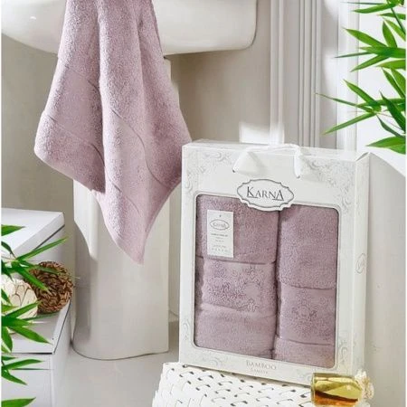 яяяНабор полотенец 2пр 50*90/70*140 бамбук Karna PANDORA (Светло-лаванда)