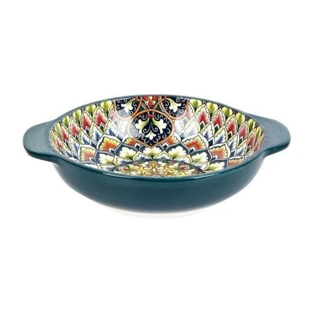 Салатник с ручками 25*20,5*6см фарфор ARABESQUE зеленый (24)