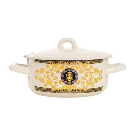 Кастрюля 1,45л эмаль ГРЕЧЕСКИЙ УЗОР цилиндрическая (6)