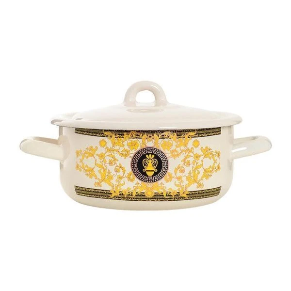 Кастрюля 1,45л эмаль ГРЕЧЕСКИЙ УЗОР цилиндрическая (6)