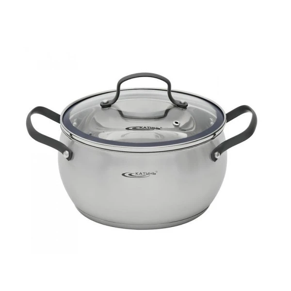 Кастрюля 1,6л нерж.сталь АГАТА стекл.крышка КТ19-D-16 (4)