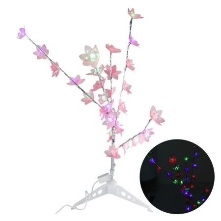 Дерево светодиодное 70см ЦВЕТЫ (28 диодов многоцветных без режимов) JC-5867 (50)
