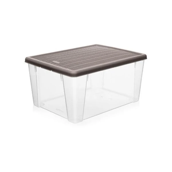 Контейнер для хранения 14л 390*290*170мм пластик ELEGANCE серо-коричневый (6)