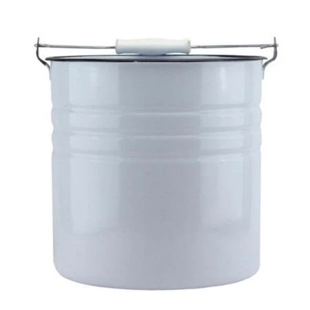 Ведро 12л эмаль титановый рябчик без рисунка с крышкой 20-1224 (2)