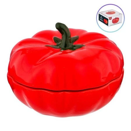 Блюдо для запекания 500мл 16*16*11см керамика ТОМАТ с крышкой (18)