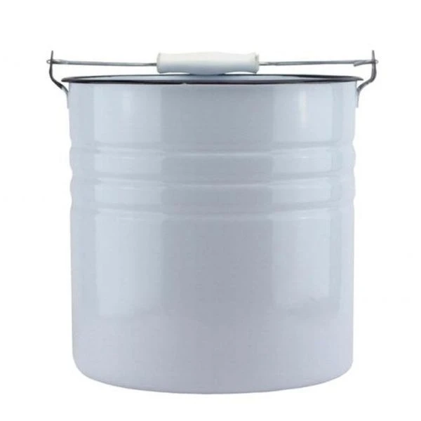 Ведро 12л эмаль титановый рябчик без рисунка с крышкой 20-1224 (2)