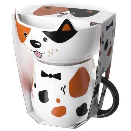 Набор для завтрака 2пр (салатник 500мл, кружка 450мл) фарфор Dog (16)