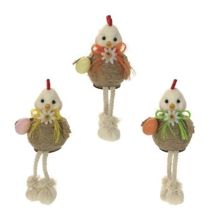 Декор пасхальный Цыпленок текстиль, 7*6*15см 3 вида (12/360)