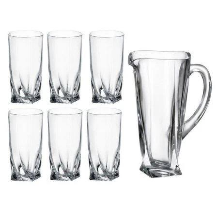 Набор питьевой 7пр стекло КВАДРО (графин 800мл, стаканы 6шт 340мл) (3) 16215