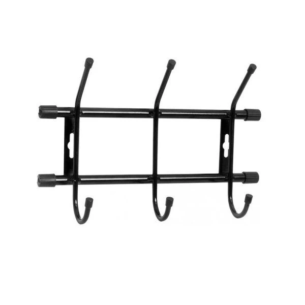 Вешалка 3 крючка настенная 284*188мм металл черная ВН3 (5)