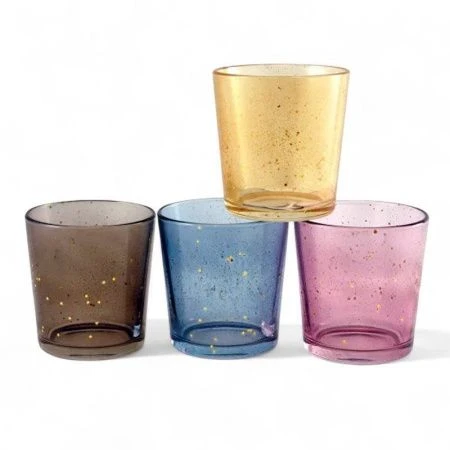 Подсвечник из стекла с декором ЗВЕЗДОПАД-микс  ОДА