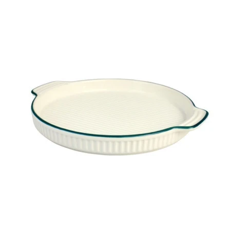 Форма для запекания фарфор 24,6*22*2,8см круглая с двумя ручками белый KP004-10/JC-14545 (32)