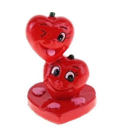 яяяФигурка Два сердечка пирамидкой 5,5*4*4,5см 117567