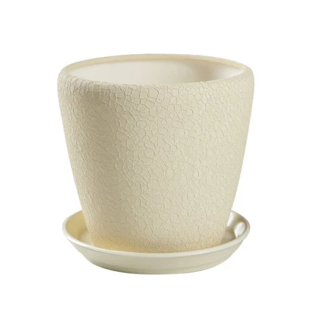 яяяГоршок цветочный керам. Грация №3 2,5л шелк беж яяяГоршок цветочный керам. Грация №3 2,5л шелк беж