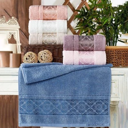 Полотенце махровое 50*90см жаккард TWO DOLPHINS DERBENT 400гр A181 (6)