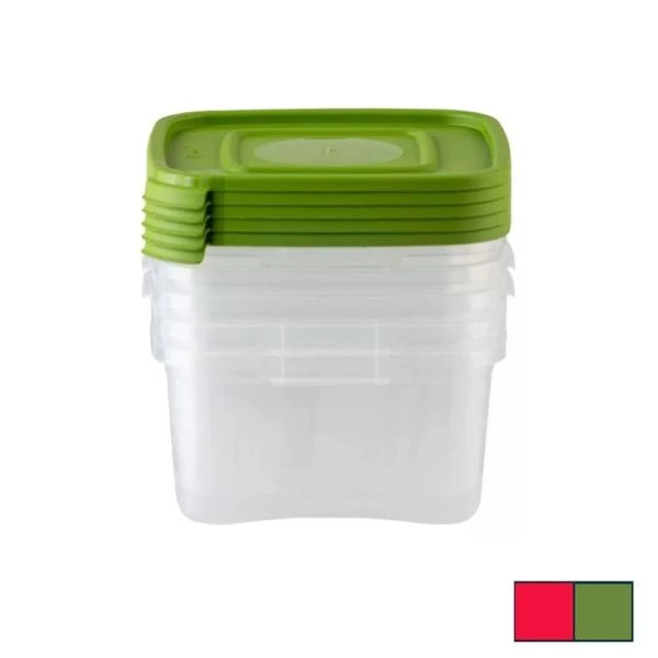 Контейнер пищевой набор 5пр 460мл 110*110*105мм пластик КАСКАД квадро (18)