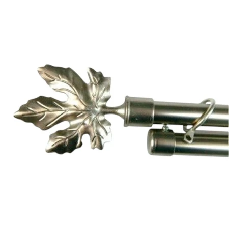 Карниз для штор двойной  металл 0,75-1,2м Листок Клёна, d2см латунь JC-1502 (12)